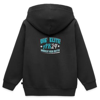 Abschlussklasse 2024 Schulabschluss Abitur Matura - Kinder Premium Organic Zip Hoodie - Schwarz - Hinten - AI Model Kid Male (0cm)