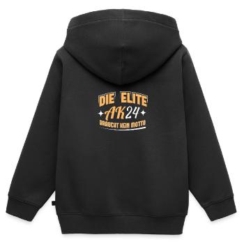Abschlussklasse 2024 Schulabschluss Abitur Matura - Kinder Premium Organic Zip Hoodie - Schwarz - Hinten - AI Model Kid Male (0cm)