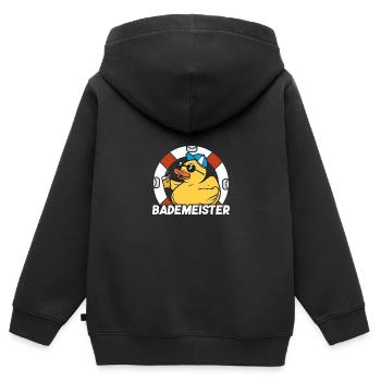 Rettungsring Bademeister - Kinder Premium Organic Zip Hoodie - Schwarz - Hinten - AI Model Kid Male (0cm)