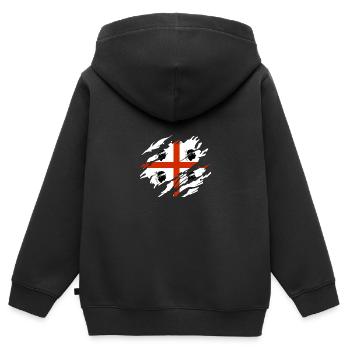 Drapeau de la Sardaigne - Sweat Premium à capuche zippé enfant bio - noir - Dos - AI Model Kid Male (0cm)