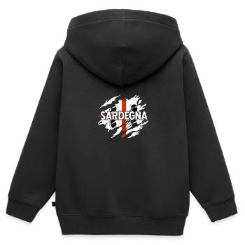 Sardaigne Camping - Sweat Premium à capuche zippé enfant bio - noir - Dos - AI Model Kid Male (0cm)