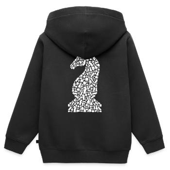Chess Piece Symbols Board Game Chess Player - Kids Premium Organic Zip-up Hoodie - black - Back - AI Model Kid Male (0cm)
