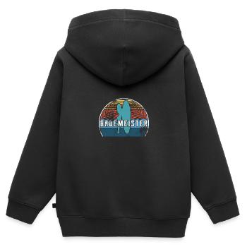 bademeister sommer - Kinder Premium Organic Zip Hoodie - Schwarz - Hinten - AI Model Kid Male (0cm)