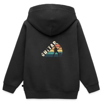 Je joue de la guitare - Sweat Premium à capuche zippé enfant bio - noir - Dos - AI Model Kid Male (0cm)