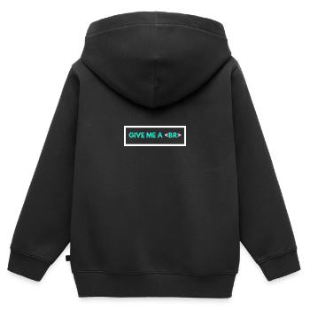 Codierung Humor Lustiger Programmierer Geschenk HTML Break Tag - Kinder Premium Organic Zip Hoodie - Schwarz - Hinten - AI Model Kid Male (0cm)