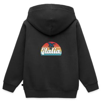 sommer italia - Kinder Premium Organic Zip Hoodie - Schwarz - Hinten - AI Model Kid Male (0cm)