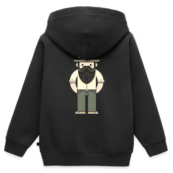Hipster urbain - Sweat Premium à capuche zippé enfant bio - noir - Dos - AI Model Kid Male (0cm)