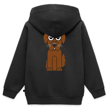 Hund Hund - Sweat Premium à capuche zippé enfant bio - noir - Dos - AI Model Kid Male (0cm)