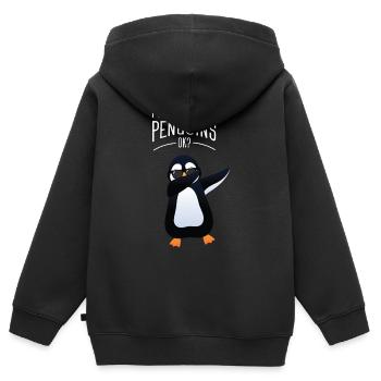 I Just Really Like Penguins Ok? - Dabbing Penguin - Kids Premium Organic Zip-up Hoodie - black - Back - AI Model Kid Male (0cm)