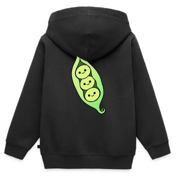 Pois - Sweat Premium à capuche zippé enfant bio - noir - Dos - AI Model Kid Male (0cm)