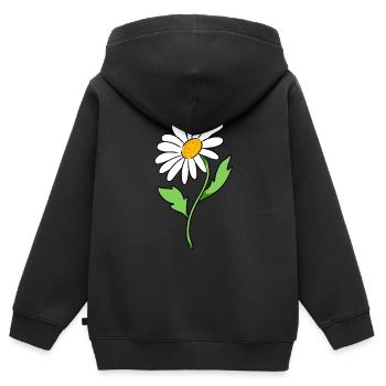 Gänseblümchen - Kinder Premium Organic Zip Hoodie - Schwarz - Hinten - AI Model Kid Male (0cm)