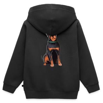 Rottweiler - Kids Premium Organic Zip-up Hoodie - black - Back - AI Model Kid Male (0cm)