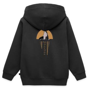Mère nature baleine environnement orque mer - Sweat Premium à capuche zippé enfant bio - noir - Dos - AI Model Kid Male (0cm)