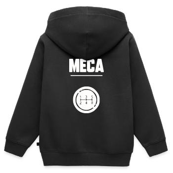 Boite Meca - Sweat Premium à capuche zippé enfant bio - noir - Dos - AI Model Kid Male (0cm)