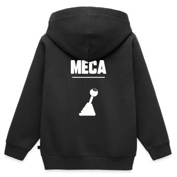 Boîte meca - Sweat Premium à capuche zippé enfant bio - noir - Dos - AI Model Kid Male (0cm)