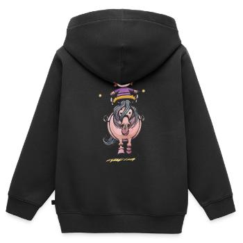 Thelwell Rider Balancing On Cute Horse - Kids Premium Organic Zip-up Hoodie - black - Back - AI Model Kid Male (0cm)