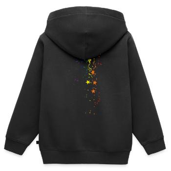 sterne, zeichnung, illustration,bunte sterne,LGBT - Kinder Premium Organic Zip Hoodie - Schwarz - Hinten - AI Model Kid Male (0cm)