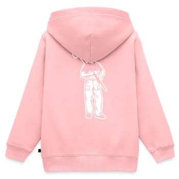 Maler Junge - Kinder Premium Organic Zip Hoodie - Rosa - Hinten - AI Model Kid Female (0cm)