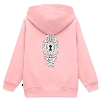 Antikes Schlüsselloch mit barockem Ornament - Kinder Premium Organic Zip Hoodie - Rosa - Hinten - AI Model Kid Female (0cm)
