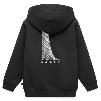 Mémorial moderne de Laboe – Conception maritime de la mer Baltique - Sweat Premium à capuche zippé enfant bio - noir - Dos - AI Model Kid Male (0cm)