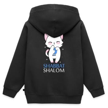 Chanukkah Hanukah Hanukkah - Kinder Premium Organic Zip Hoodie - Schwarz - Hinten - AI Model Kid Male (0cm)