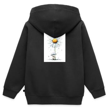 Gänseblümchen Bär mit Regenschirm - Kinder Premium Organic Zip Hoodie - Schwarz - Hinten - AI Model Kid Male (0cm)