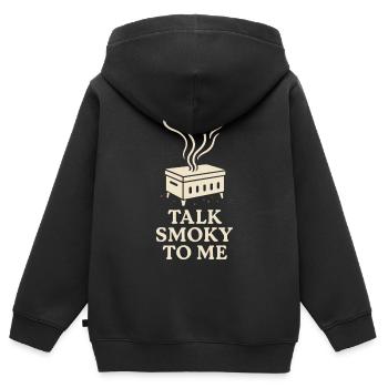 Fumoir à viande Jerky Maker Bbq - Sweat Premium à capuche zippé enfant bio - noir - Dos - AI Model Kid Male (0cm)