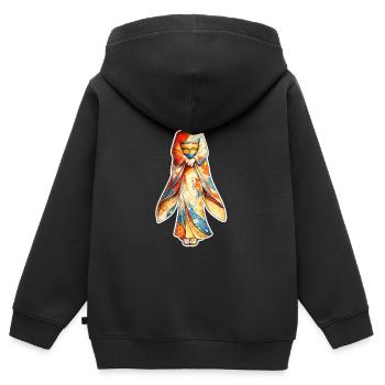Kimono . 2 . KI generiert - Kinder Premium Organic Zip Hoodie - Schwarz - Hinten - AI Model Kid Male (0cm)