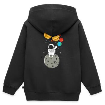 Space Space Outer Space Universe Planets - Kids Premium Organic Zip-up Hoodie - black - Back - AI Model Kid Male (0cm)