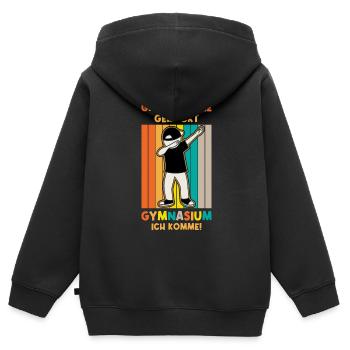Grundschulabschluss Gymnasium Einschulung 5 Klasse - Kinder Premium Organic Zip Hoodie - Schwarz - Hinten - AI Model Kid Male (0cm)