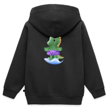 Small dinosaur - Kids Premium Organic Zip-up Hoodie - black - Back - AI Model Kid Male (0cm)
