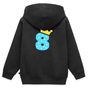 8 crown 8 birthday 8 years - Kids Premium Organic Zip-up Hoodie - black - Back - AI Model Kid Male (0cm)