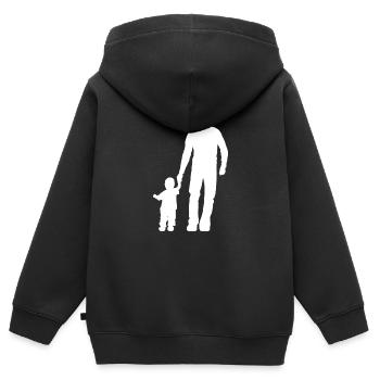 Vater und Sohn - Kinder Premium Organic Zip Hoodie - Schwarz - Hinten - AI Model Kid Male (0cm)