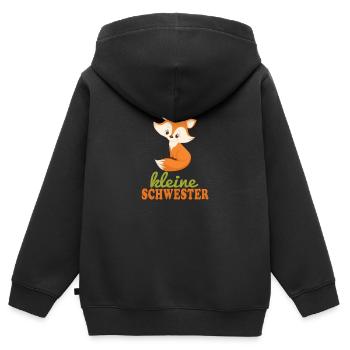 big sister fox - Kids Premium Organic Zip-up Hoodie - black - Back - AI Model Kid Male (0cm)