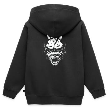devil - Kids Premium Organic Zip-up Hoodie - black - Back - AI Model Kid Male (0cm)