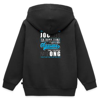 DJ Unterhaltung House Sound - Kinder Premium Organic Zip Hoodie - Schwarz - Hinten - AI Model Kid Male (0cm)