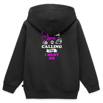 Wellness Relax Urlaub Beauty - Kinder Premium Organic Zip Hoodie - Schwarz - Hinten - AI Model Kid Male (0cm)