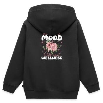 Wellness Meditation Urlaub - Kinder Premium Organic Zip Hoodie - Schwarz - Hinten - AI Model Kid Male (0cm)