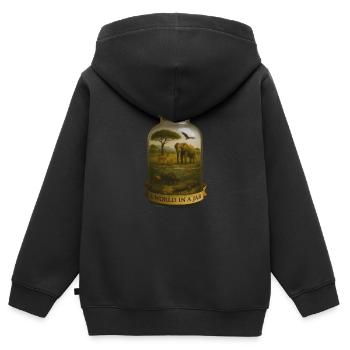 Safari: Afrika im Glas - World in a Jar - Kinder Premium Organic Zip Hoodie - Schwarz - Hinten - AI Model Kid Male (0cm)