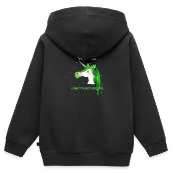 Einhorn voller Überraschungen unicorn - Kinder Premium Organic Zip Hoodie - Schwarz - Hinten - AI Model Kid Male (0cm)
