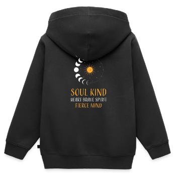 Libra Gentle Soul Kind Heart Bra... - Kinder Premium Organic Zip Hoodie - Schwarz - Hinten - AI Model Kid Male (0cm)