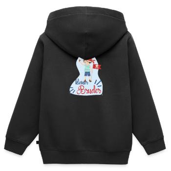 kleiner Bruder Pirat - Kinder Premium Organic Zip Hoodie - Schwarz - Hinten - AI Model Kid Male (0cm)