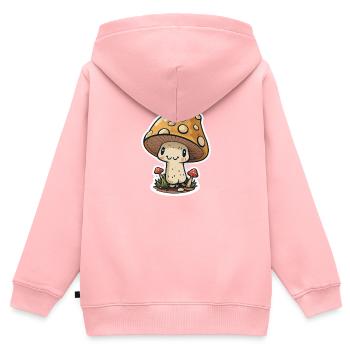 Lustiger Cartoon Pilz - Kinder Premium Organic Zip Hoodie - Rosa - Hinten - AI Model Kid Female (0cm)