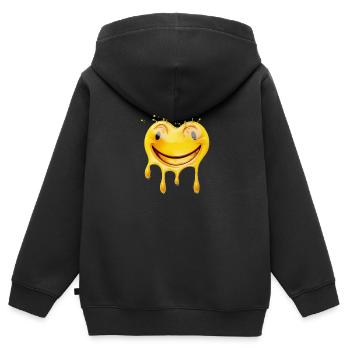 the melting laughter - Kids Premium Organic Zip-up Hoodie - black - Back - AI Model Kid Male (0cm)