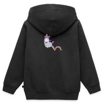 Einhorn Einhorn - Kinder Premium Organic Zip Hoodie - Schwarz - Hinten - AI Model Kid Male (0cm)