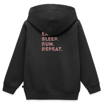 Running - Sweat Premium à capuche zippé enfant bio - noir - Dos - AI Model Kid Male (0cm)