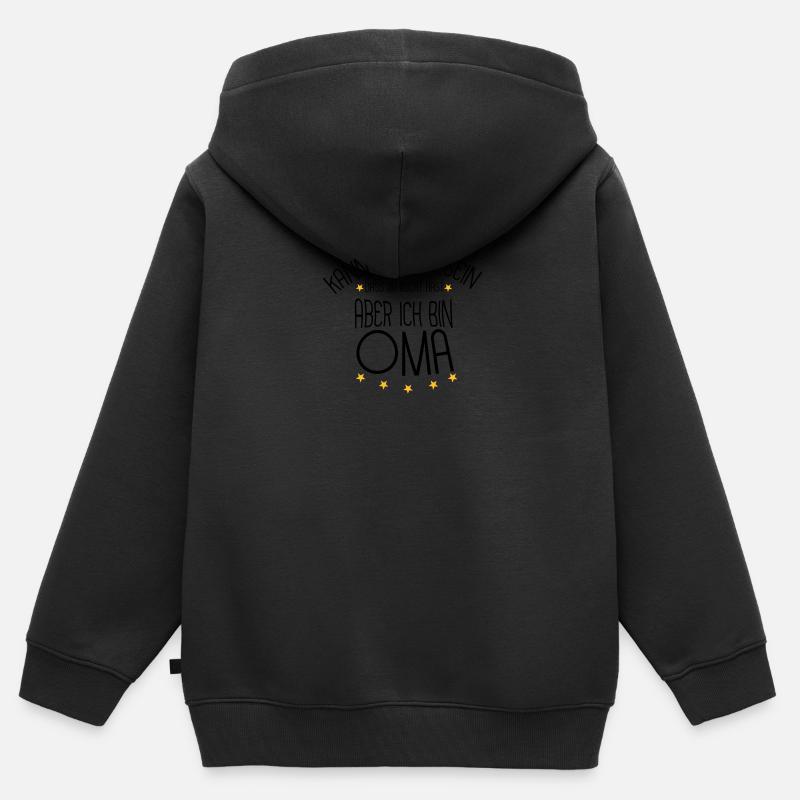 Oma - Kinder Premium Organic Zip Hoodie - Schwarz