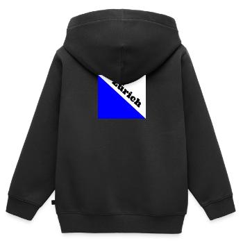 Zürich - Kinder Premium Organic Zip Hoodie - Schwarz - Hinten - AI Model Kid Male (0cm)