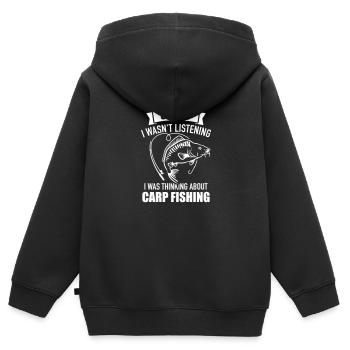 Karpfen - Kinder Premium Organic Zip Hoodie - Schwarz - Hinten - AI Model Kid Male (0cm)