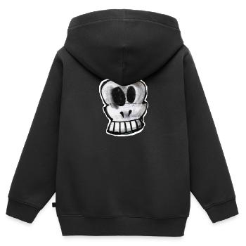 TOMZOFF Schädel Skull - Kinder Premium Organic Zip Hoodie - Schwarz - Hinten - AI Model Kid Male (0cm)